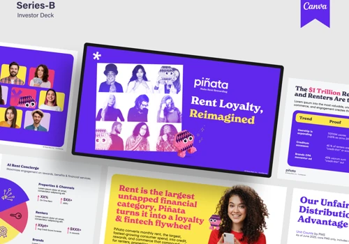 Series B Investor Pitch Deck Design for Piñata Ai