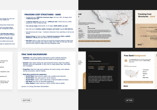 Investor Pitch Deck Design for N.A. Silica Sand