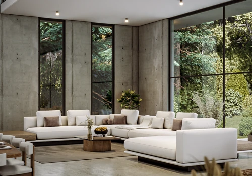 Interior visualization of a modern villa