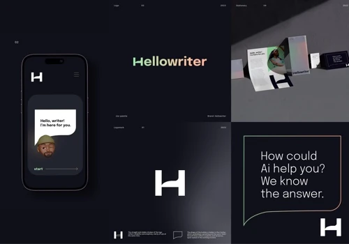 Brand Identity for AI Startup Hellowriter