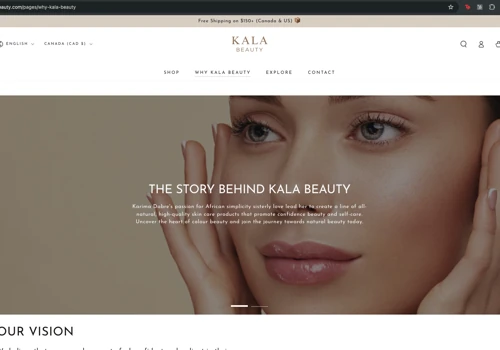 Kala Beauty Website Development