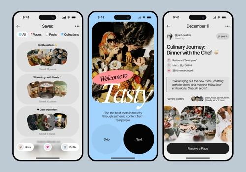Food Events and Places Mobile App Design