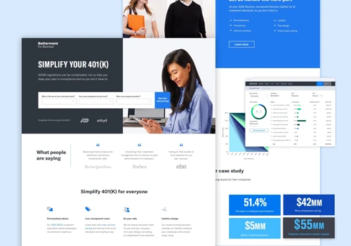 401(k) Investment Landing Page