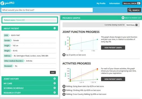 JointPRO - Patient Reported Outcome Measures (PROMs) Platform