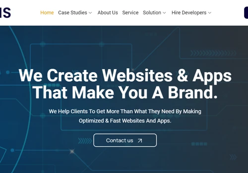 Website of an IT service provider company