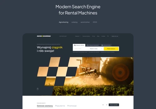Agrosharing website - modern search engine