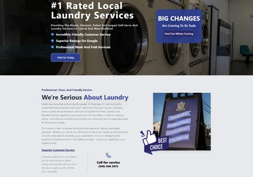 Conversion Focsued Website For Sir Suds Lundry Co.