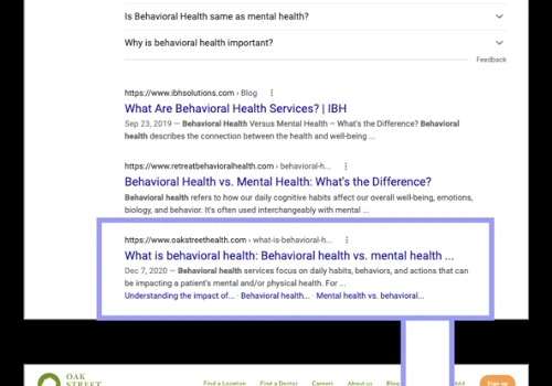 SEO and Video Content (Oak Street Health)