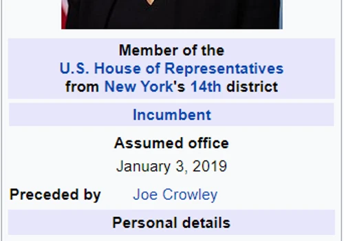 Wikipedia for Alexandria Ocasio-Cortez
