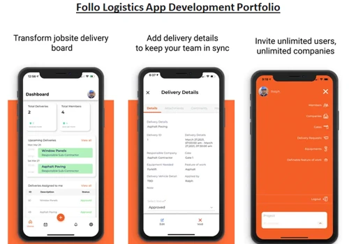 Jobsite logistics tracking app Portfolio