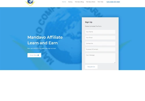 Mandavo Affiliate Website