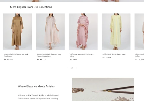 Fashion E-Commerce Website for The Threads Atelier