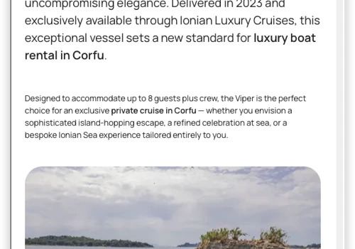 Luxury Yacht Website for Ionian Cruises