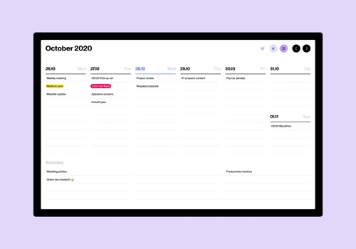 Tweek Weekly Task Planner