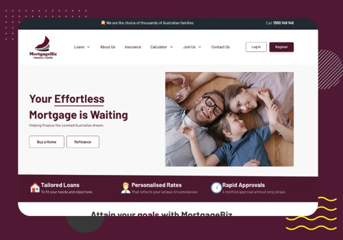 Website Design for MortgageBiz Austrailia