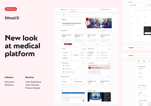 EthosCE Medical Educational Platform - Dashboard
