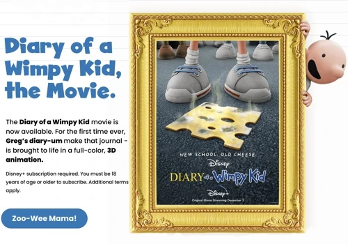 Web Design Experience for Wimpy Kid