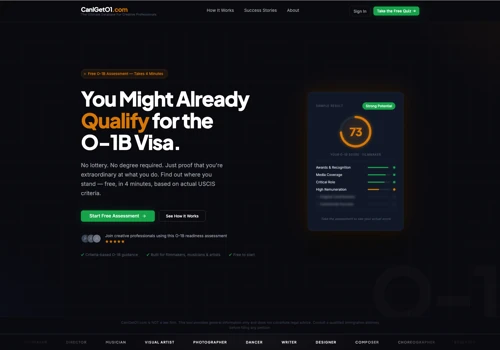 CanIGetO1 — O-1 Visa Self-Assessment Platform