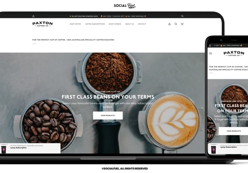 Paxton Coffee Co eCommerce Website Design