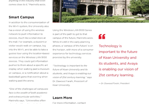 Kean University Makes the Grade With Avaya Wi-Fi