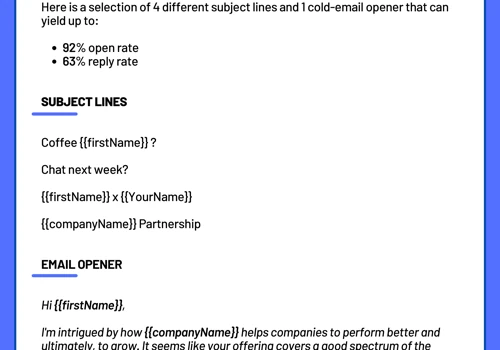Cold Email Template