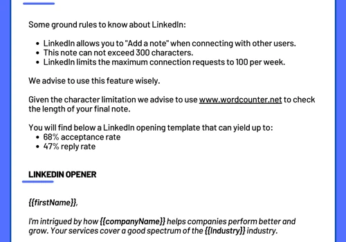 LinkedIn Message Template