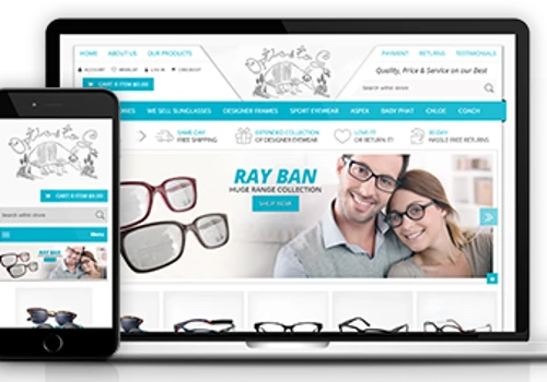 Ecommerce store designed for Optics to go UK