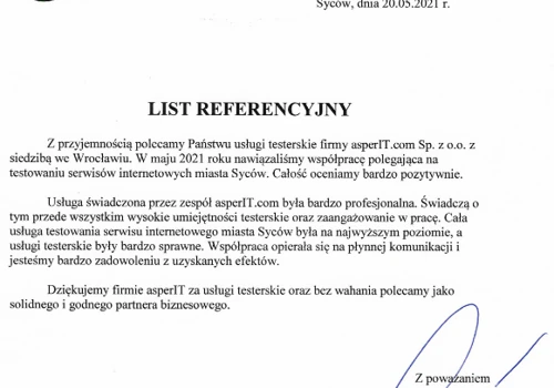 City of Syców as one of our clients