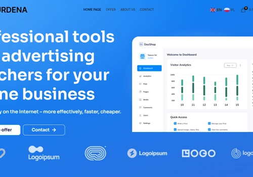 One-page online store with 15 products