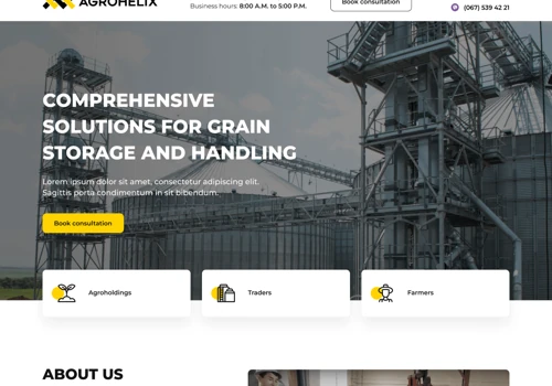 Landing page for manufacturers augers