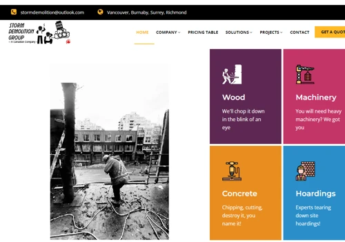 Web Development for a Demolition Company