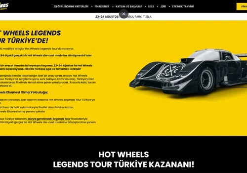 Hot Wheels Legends Türkiye Micro Website Developme