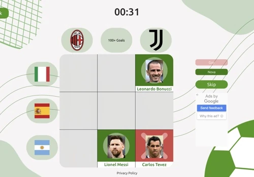 Football Tic Tac Toe Online Game