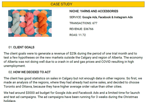 Google Ads and Facebook Ads for Yarn business