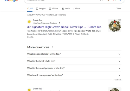 Banging on SEO of Special White Tea