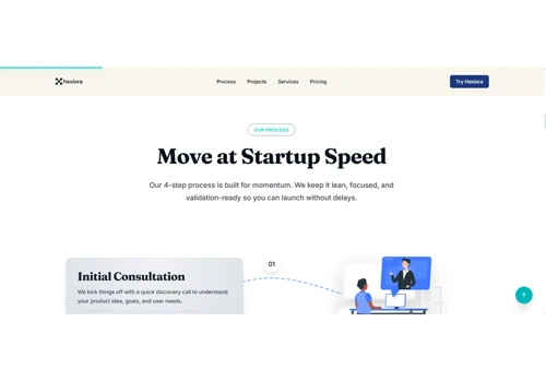 Hexiora – MVP Studio Website I Founded & Built (Ne