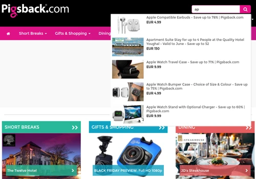 Custom search engine on pigsback.com