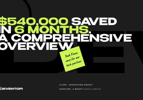$540,000 saved in 6 months. A detailed overview