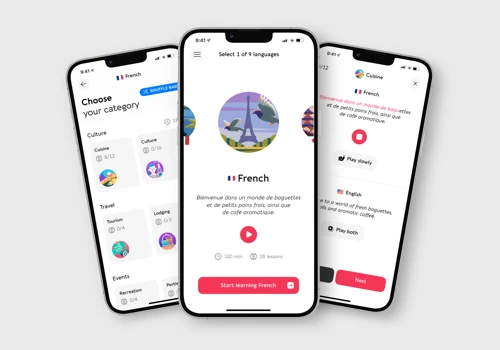Language Dashboard Mobile Application Design