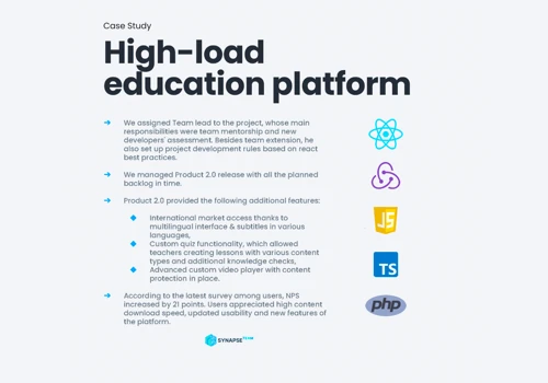 High-load Education Platform