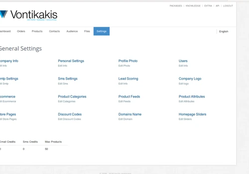 SaaS ecommerces settings