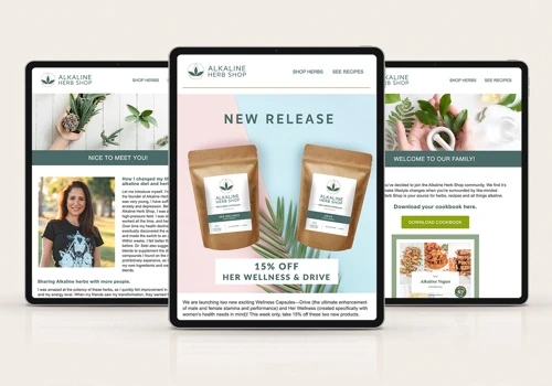 Alkaline Herb Shop Email Marketing