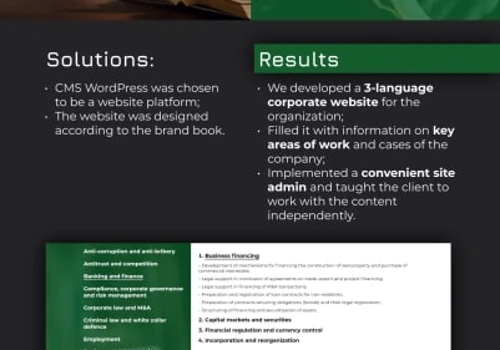 Website development for the law firm
