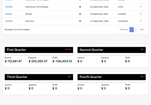 Financial web portal
