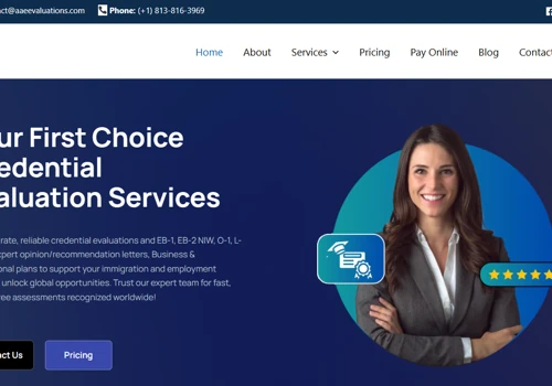 Credential Evaluation Services Website (Designed)