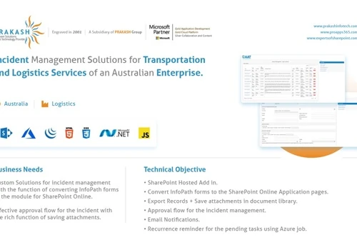 Incident management Solution Using Office 365 and SharePoint