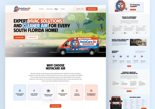 HVAC Website Design for InstaCare Air