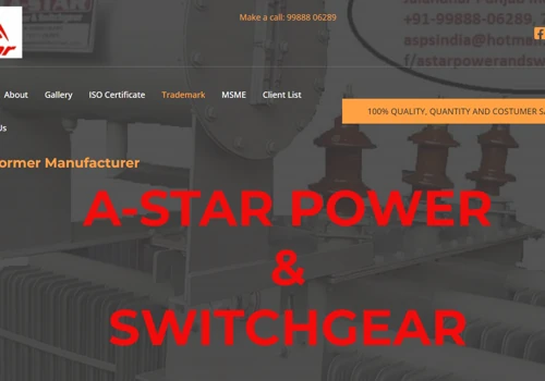 OJSS designed Website for A-Star Power & Switchge