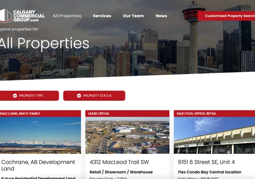Calgary Commercial Real Estate Website Rebuild