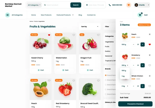 E-Commerce Website for Bombay Gourmet Market
